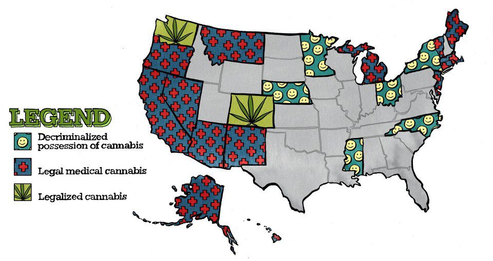 Map of Marijuana States